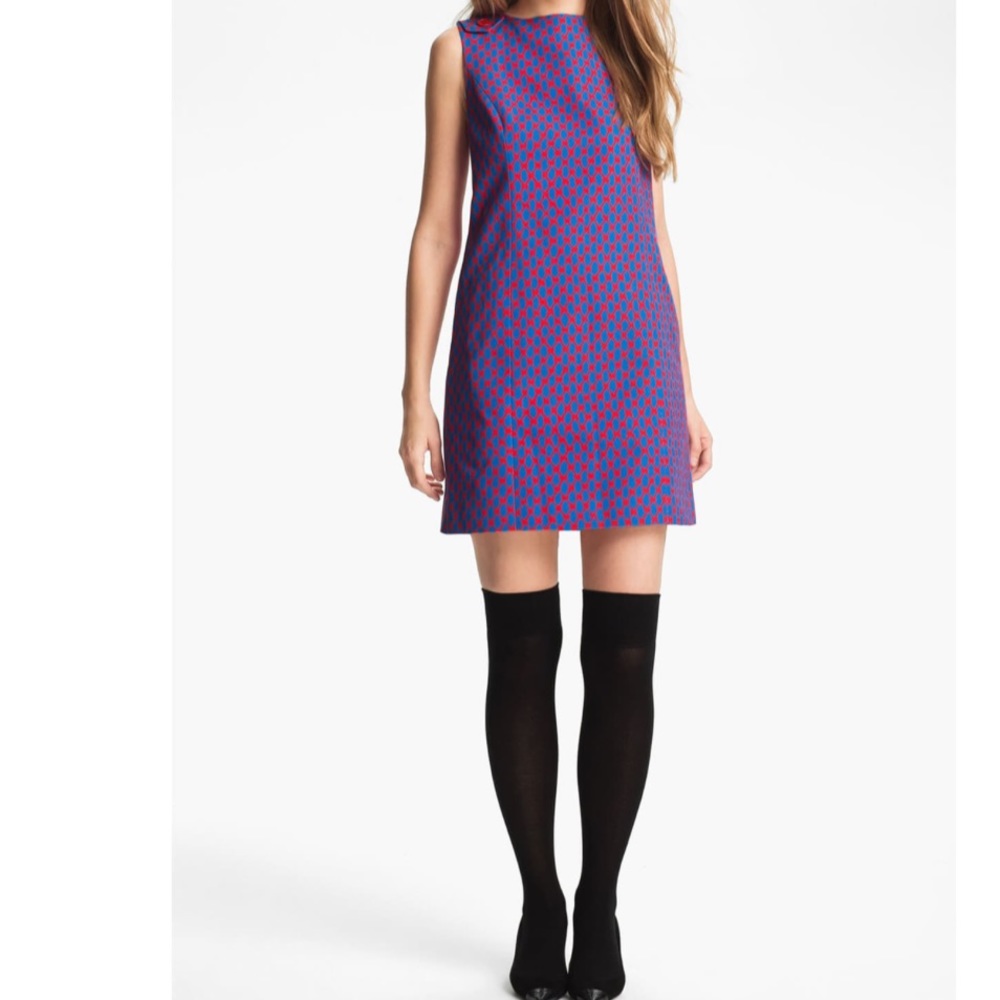 MISS WU | Geometric Print Faille Dress 4
